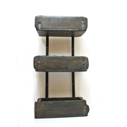 Półka skrzynka Regał ze starego drewna potrójny Wiszący